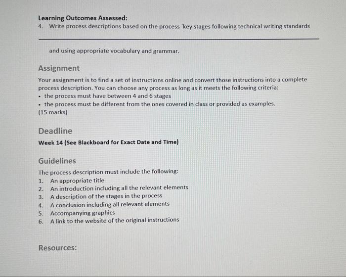 Learning Outcomes Assessed: 4. Write process