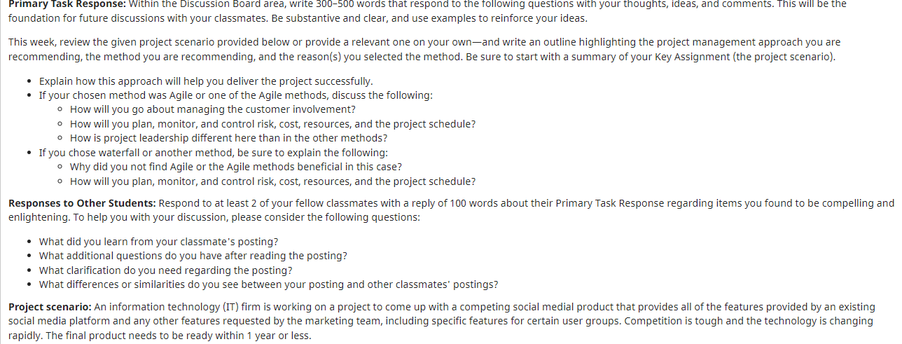 Primary Task Response: Within the Discussion