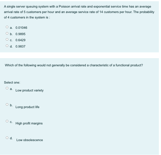 A single server queuing system with a Poisson