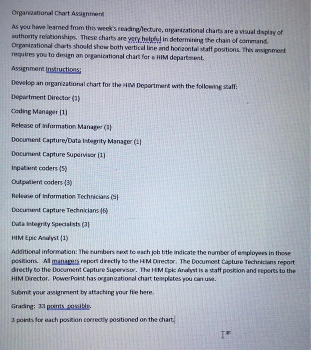 HIM Organizational Chart Organizational Chart