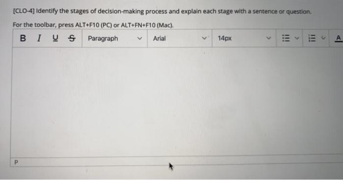 [CLO-4) Identify the stages of decision-making