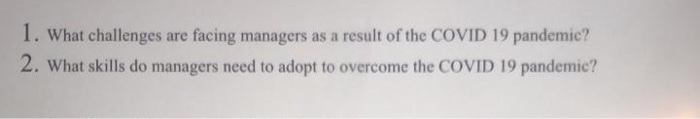Paragraph answer 1. What challenges are facing