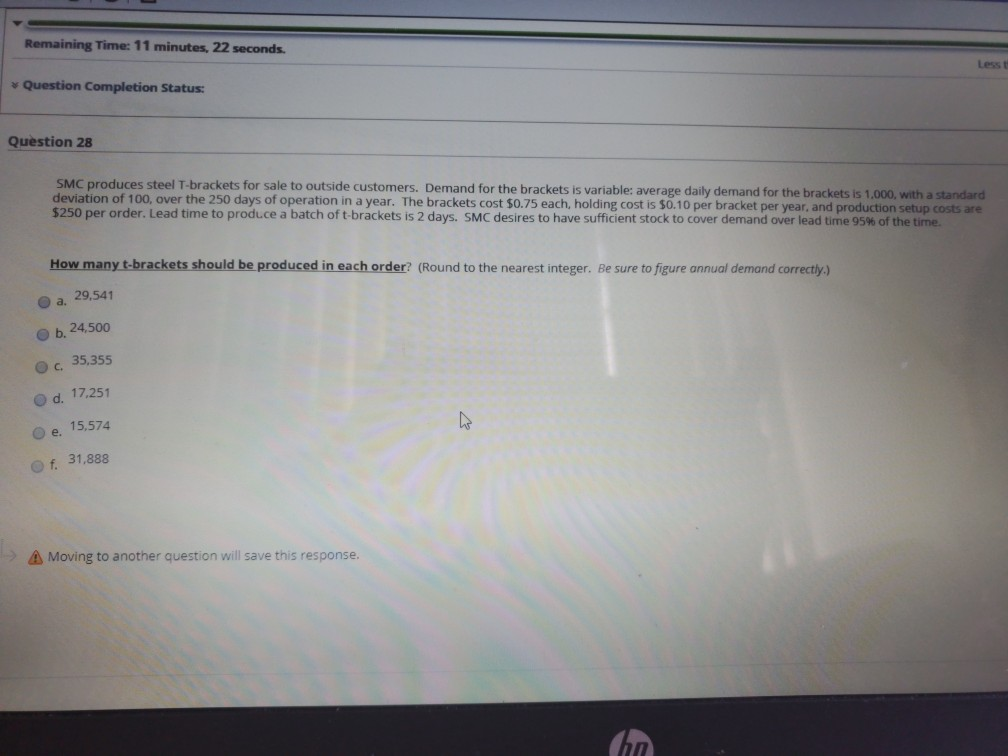 Remaining Time: 11 minutes, 22 seconds. Question