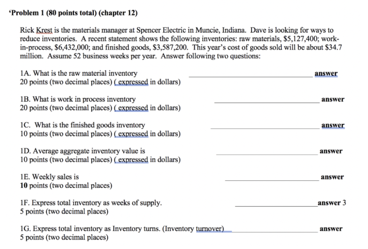 PLEASE SOLVE FOR D, E, F, G and EXPLAIN where the