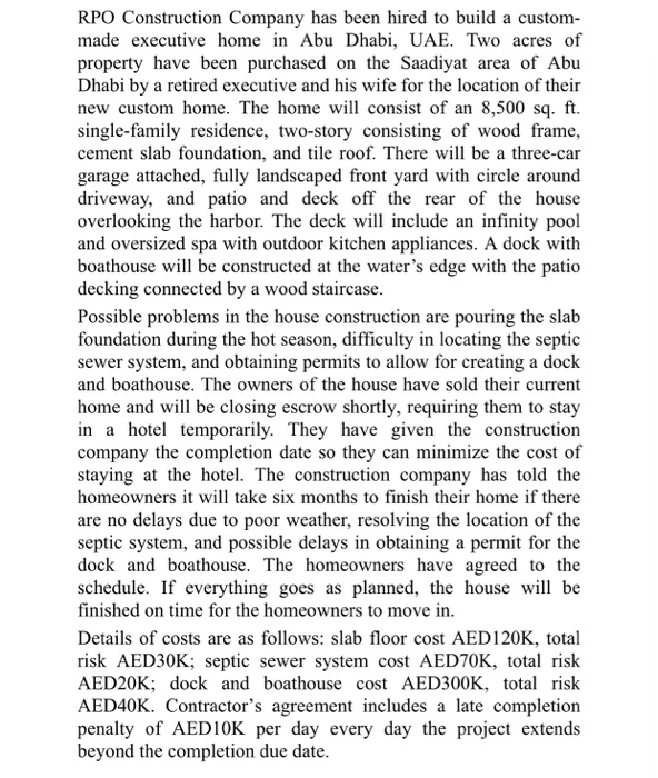 1. Based on the case study, assess the risk