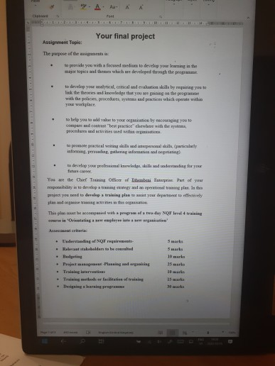 please assist with the project Assignment Topic: