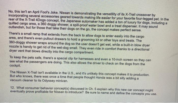 No, this isn't an April Fool's Joke. Nissan is