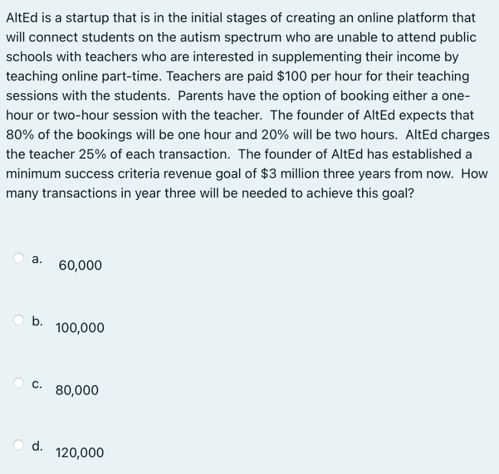 2. AltEd is a startup that is in the initial