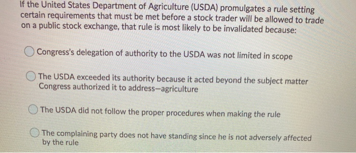 If the United States Department of Agriculture