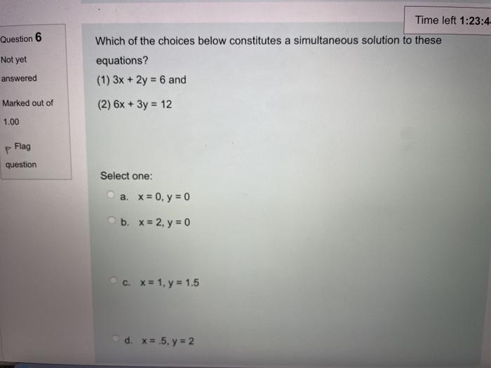 6 Question 6 Time left 1:23:4- Which of the
