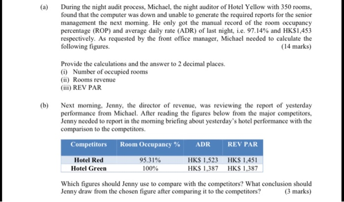 (a) During the night audit process, Michael, the