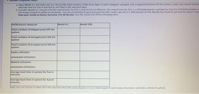 2. Open Model 4-2 and make one run. Record the
