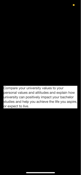 2000 words Compare your university values to your