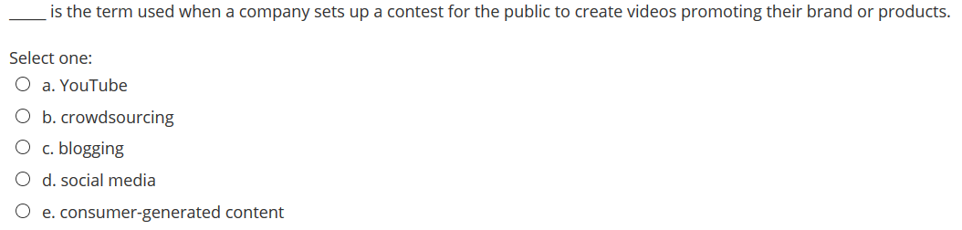 is the term used when a company sets up a contest