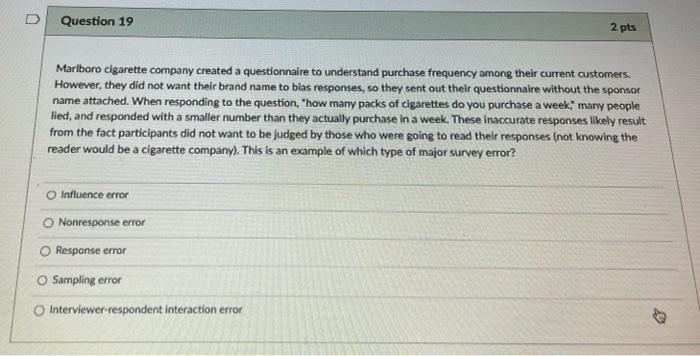 ANSWER 16-20 From class we learned that marketing