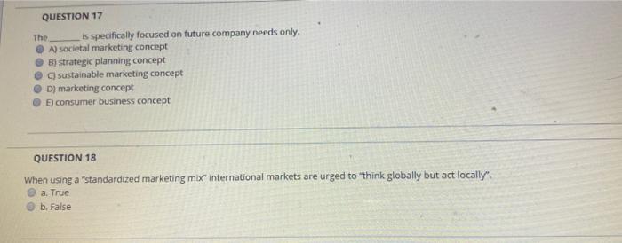 QUESTION 17 The is specifically focused on future