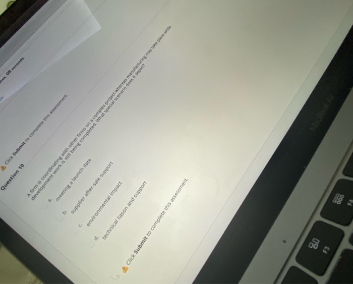 Question 10 es, 09 seconds a b. . Click Submit to