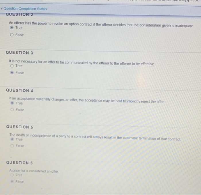 * Question Completion Status QUESTION 2 An