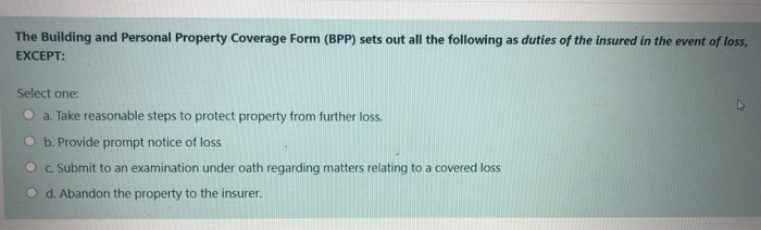 The Building and Personal Property Coverage Form