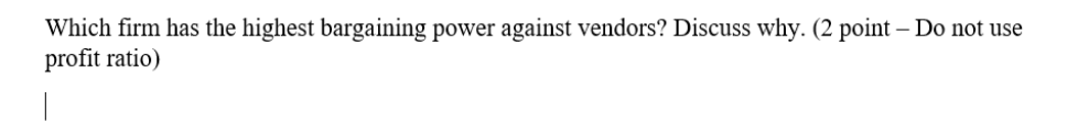 Your firm Competitor A Competitor B Competitor C