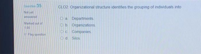 Duda 35 CLO2 Organizational structure identifies