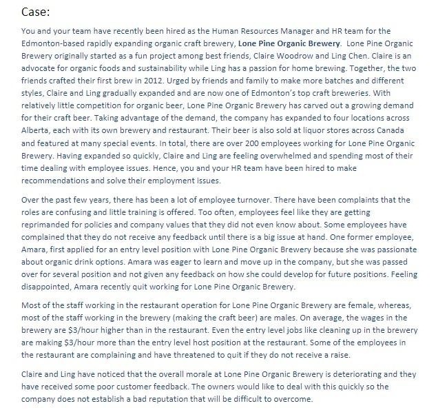 Questions: Case: You and your team have recently