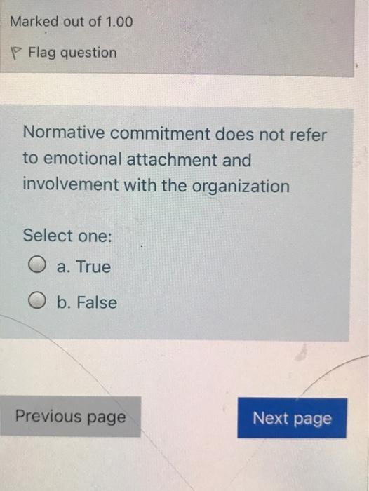 36 Marked out of 1.00 P Flag question Normative