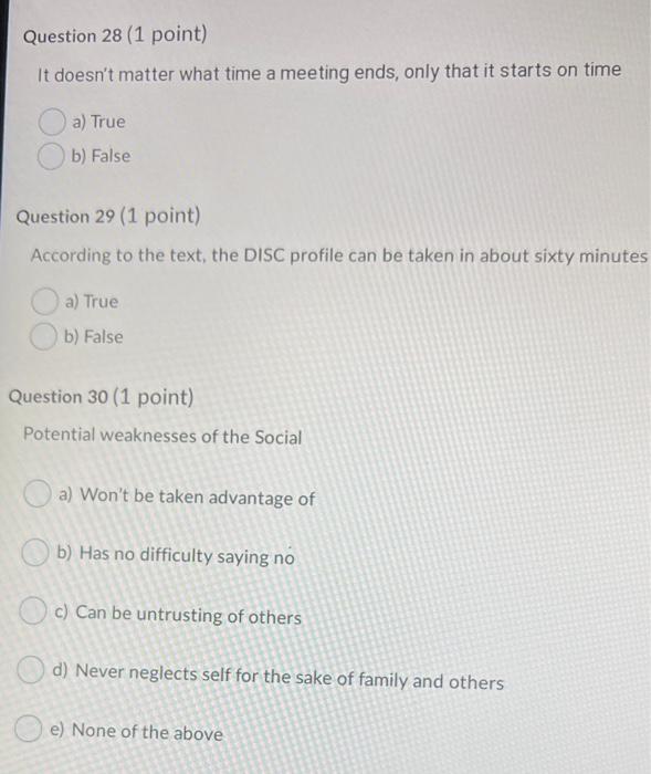 Question 28 (1 point) It doesn't matter what time