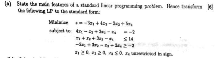 Please do not use code (a) State the main