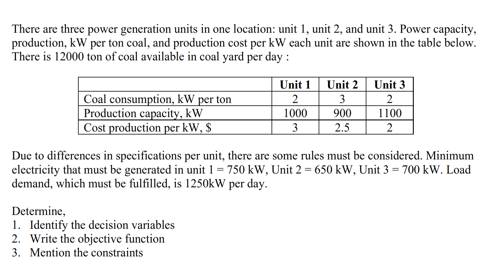 There are three power generation units in one