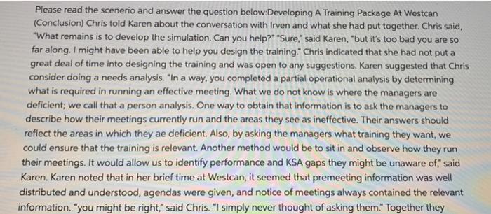 1. Using the Case Analysis on page 108 and the