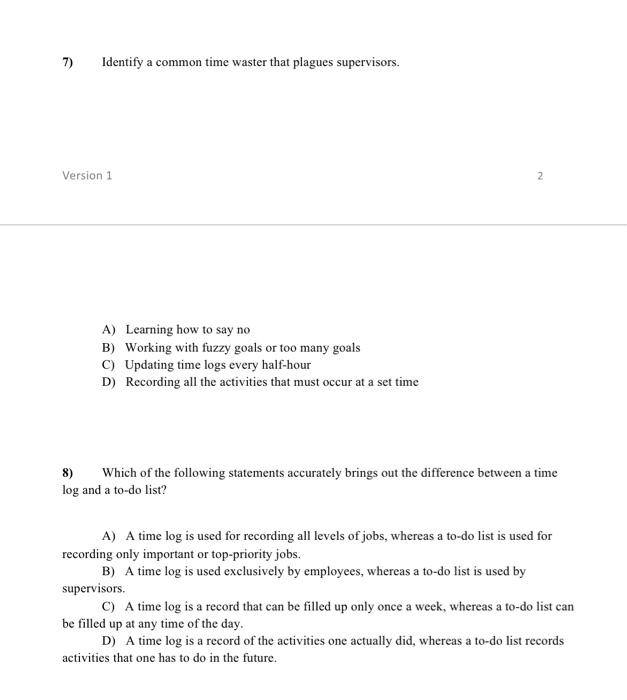 4) Identify a correct statement about time