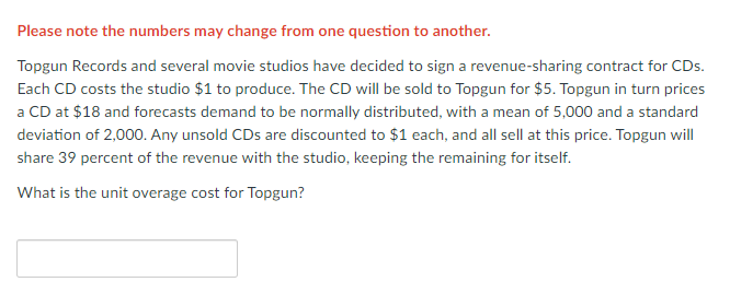 Please note the numbers may change from one