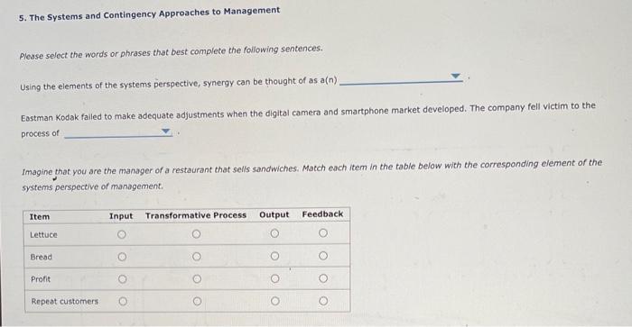 5. The Systems and Contingency Approaches to