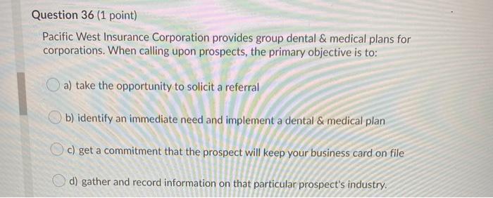 Question 33 (1 point) Objections are problems