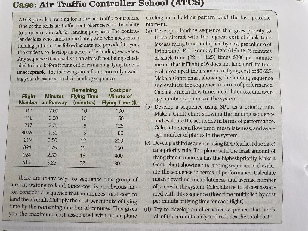 RUSH - Need B, C & D Case: Air Traffic Controller