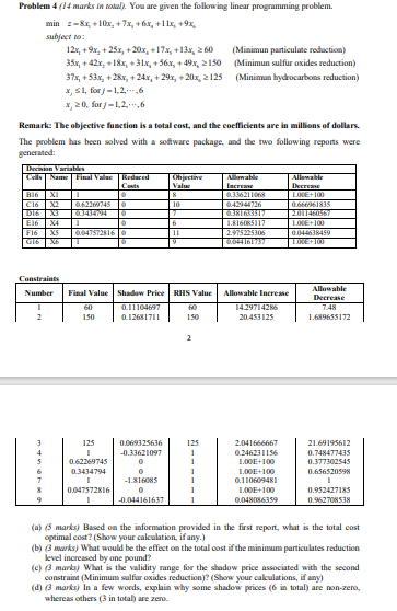 Problem 4 ( 14 marks in total). You are given the