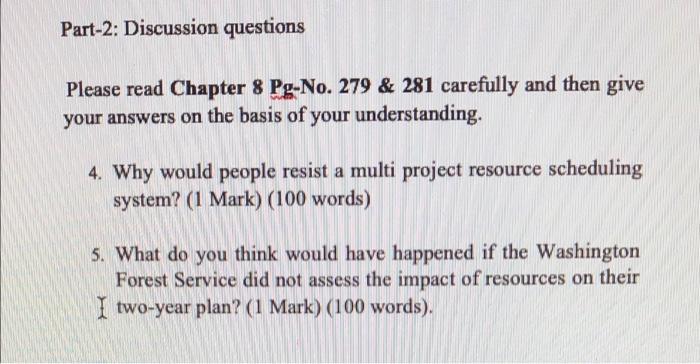 please answer each question 4 - 5 aside with a