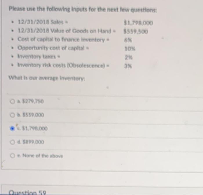 Please use the following inputs for the next few