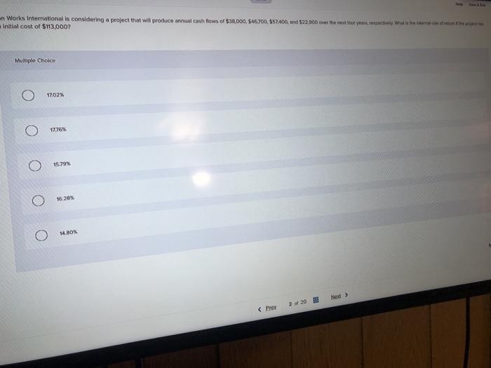 on Works International is considering a project