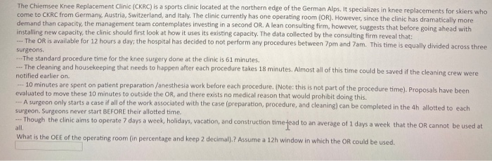 The Chiemsee Knee Replacement Clinic (CRC) is a