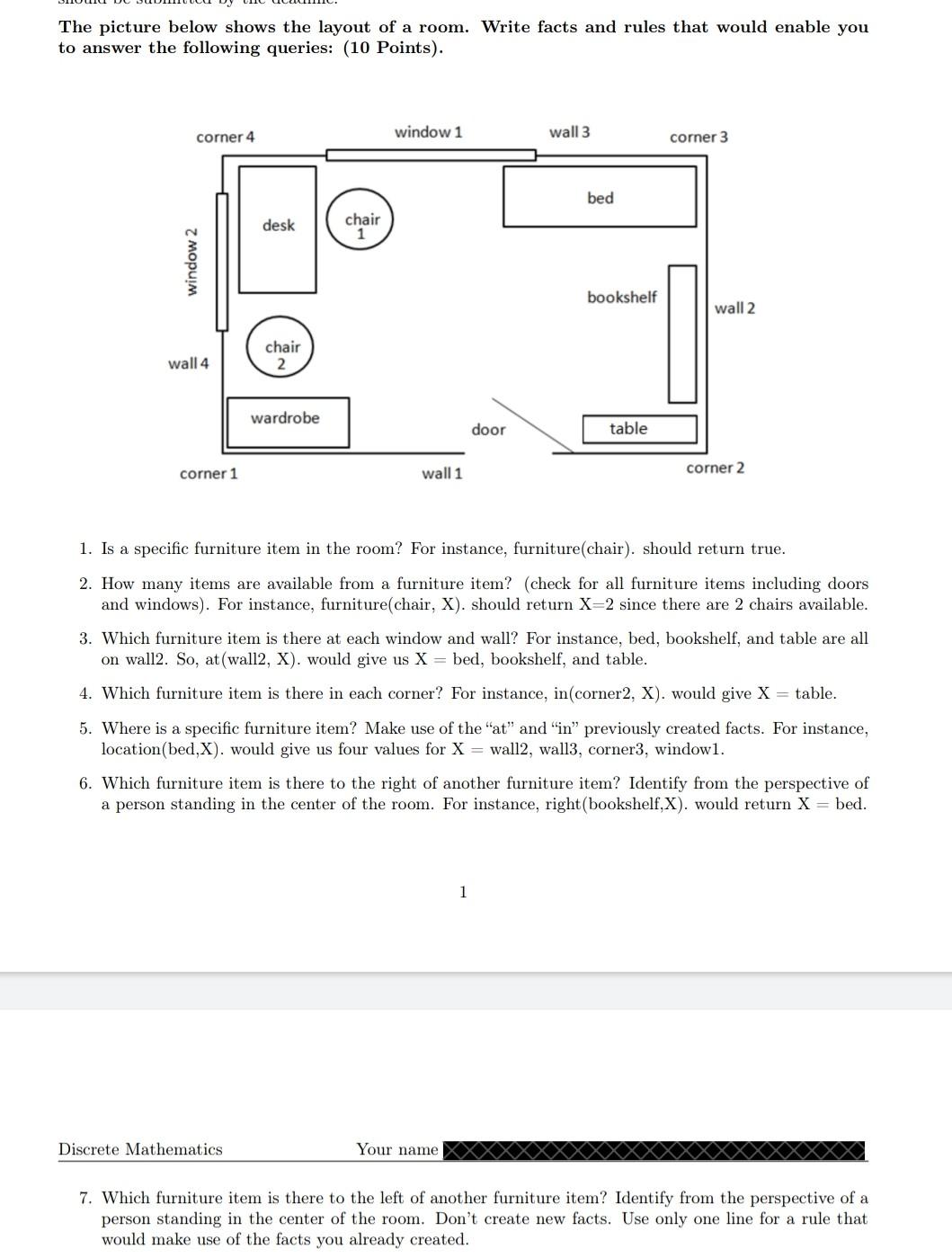 need urgent The picture below shows the layout of