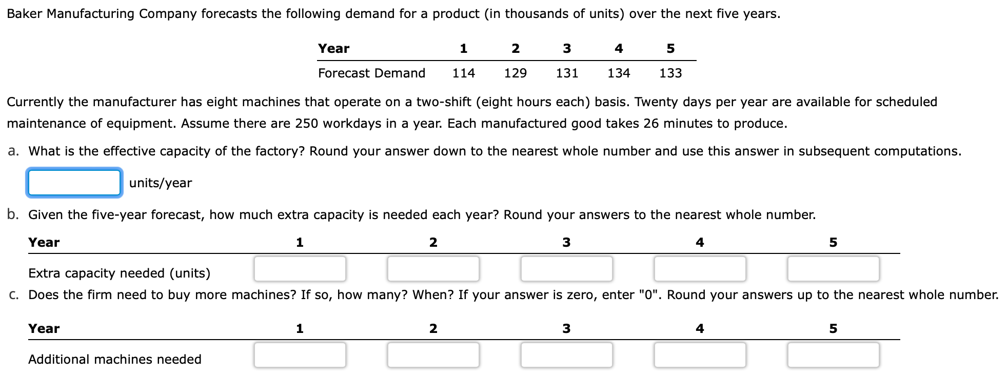 Baker Manufacturing Company forecasts the