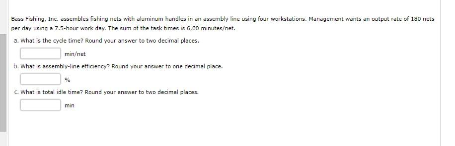 Bass Fishing, Inc. assembles fishing nets with