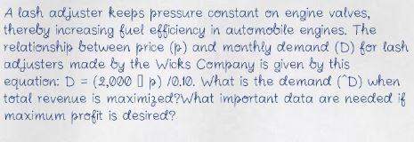 A lash adjuster keeps pressure constant on engine