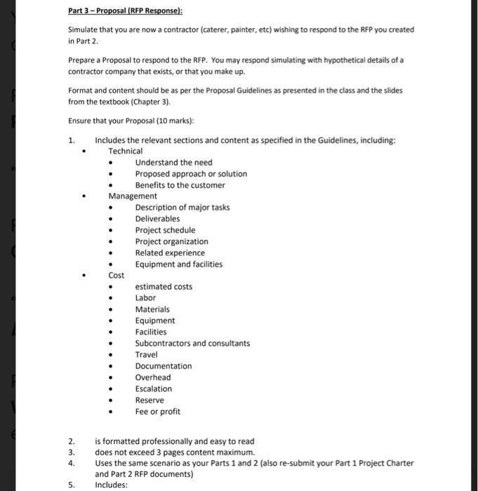 this is part 2. Part 3 - Proposal (RFP Response):