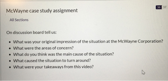 36 37 McWayne case study assignment All Sections