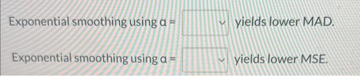 Given the following data, use exponential