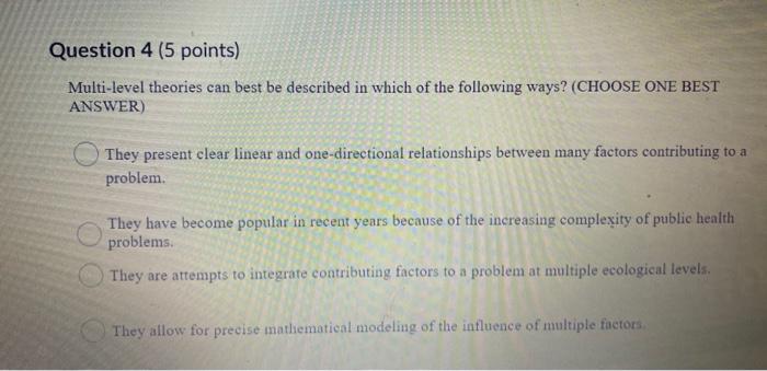 Question 3 (5 points) Community mobilization is