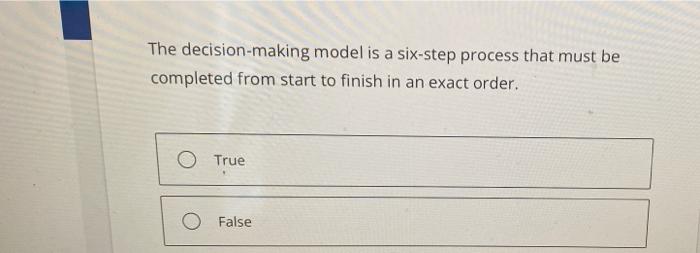 Which step in the decision-making model involves